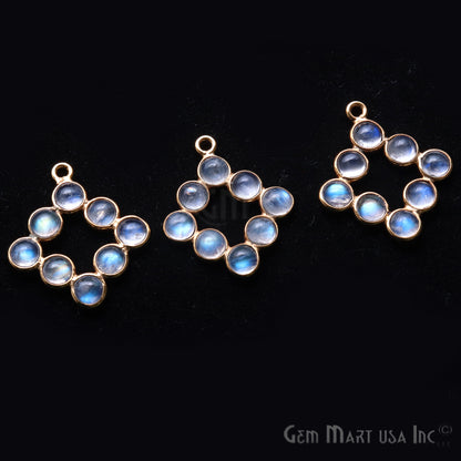 DIY Rainbow Moonstone 21x15mm Single Bail Finding Component (Pick Your Metal) - GemMartUSA