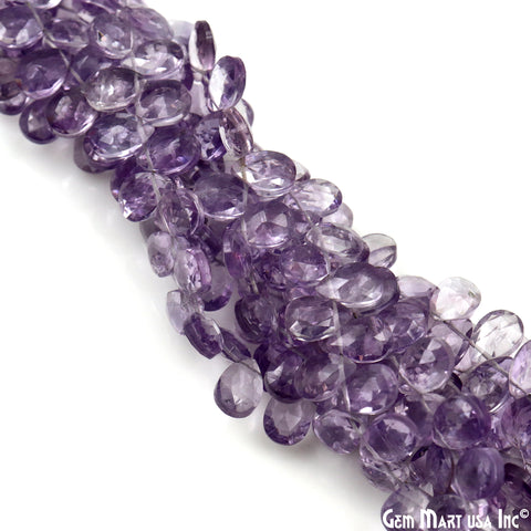 Amethyst Pears Beads, 7 Inch Gemstone Strands, Drilled Strung Briolette Beads, Pears Shape, 7x9mm