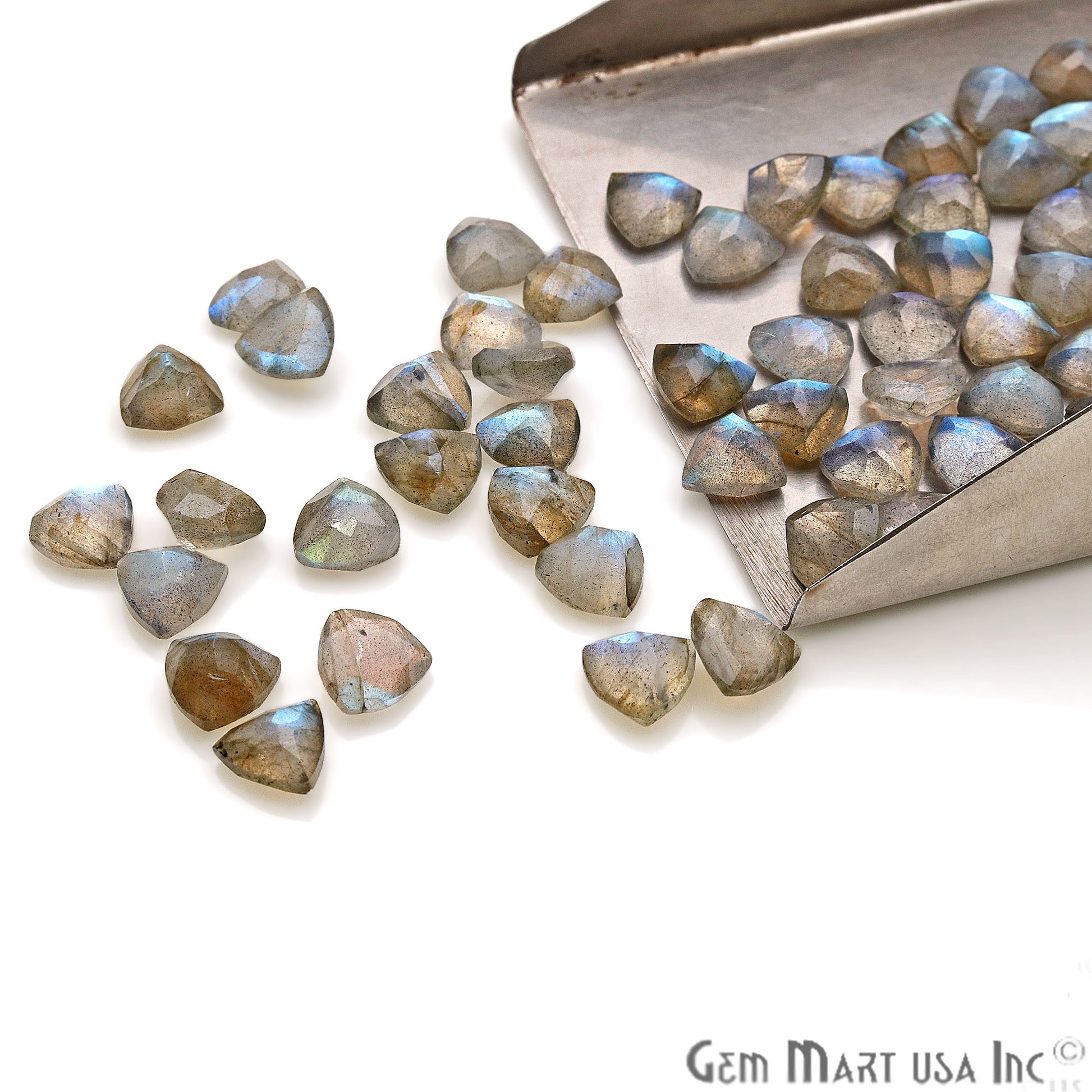 Labradorite Trillion Shape 7mm Faceted Loose Gemstone - GemMartUSA