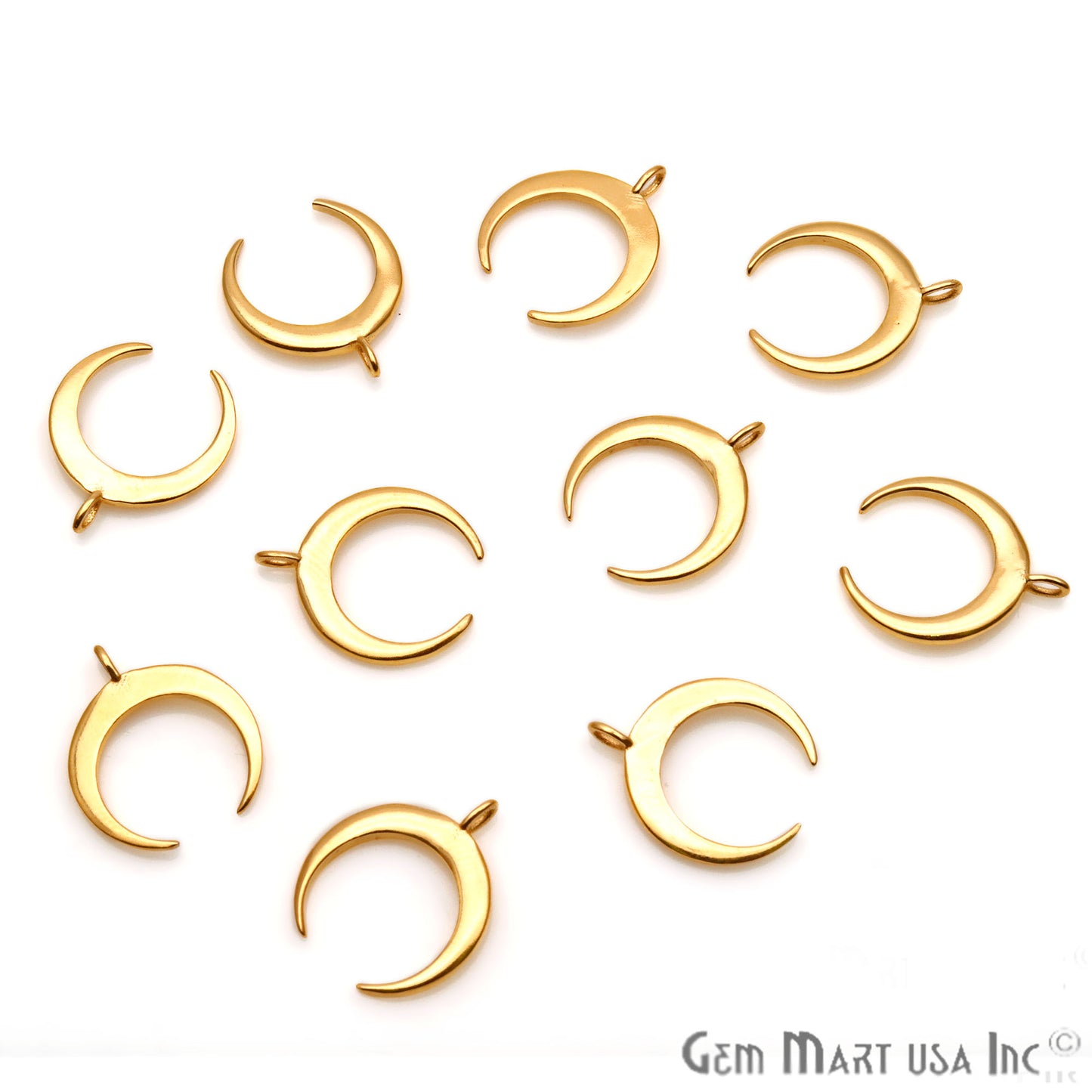 Horn Shape 24x3mm Gold Plated Finding Charm, DIY Jewelry - GemMartUSA