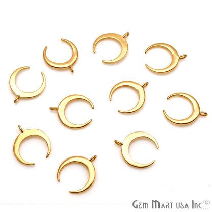 Horn Shape 24x3mm Gold Plated Finding Charm, DIY Jewelry - GemMartUSA