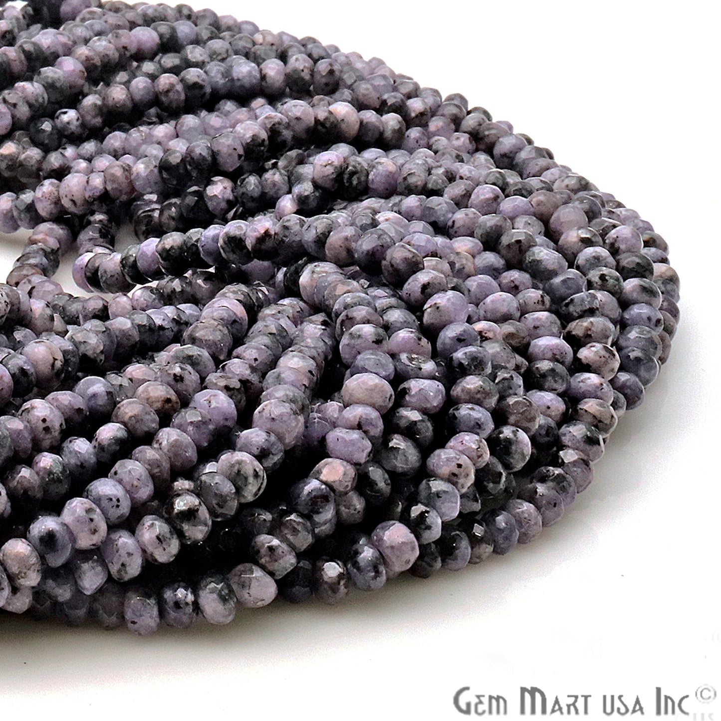 Charoite Jade 3-4mm Faceted Rondelle Beads Strands 14Inch - GemMartUSA