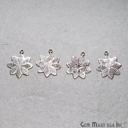 Flower Shape Oxidized 22x18mm Charm For Bracelets & Pendants - GemMartUSA