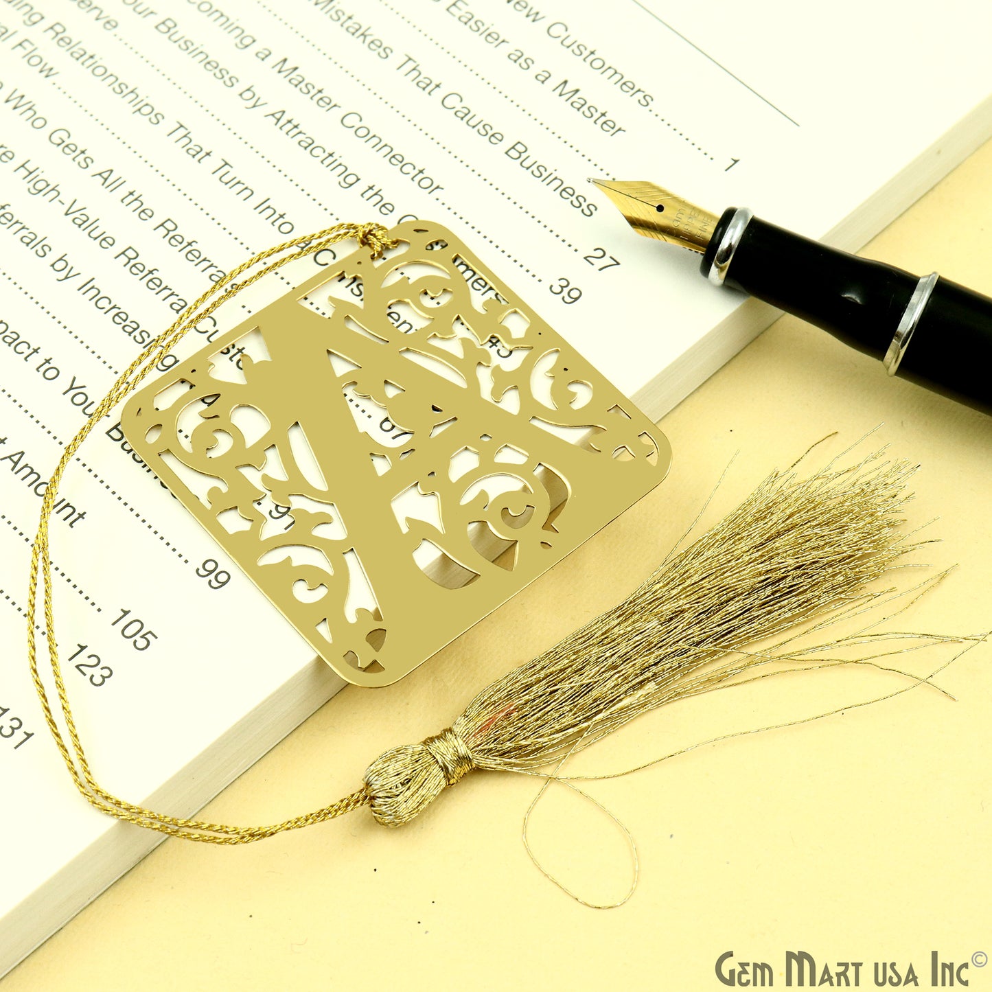 A Alphabet Bookmark With Tassel. Gold Plated Bookmark, Reader Gift, Handmade Bookmark, Page Marker, Aesthetic Gift. 50mm