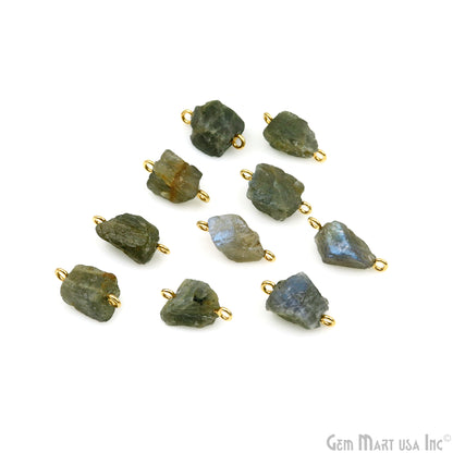 Rough Gemstone 23x11mm Double Bail Connector