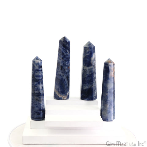 Sodalite Gemstone Jumbo Tower Crystal Tower Obelisk Healing Meditation Gemstones 4-5 Inch