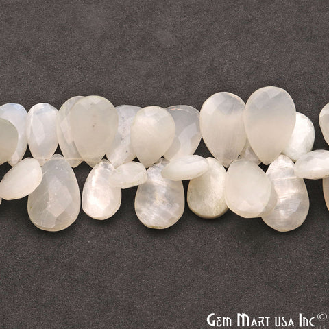 Rainbow Moonstone Pears Shape 23x14mm Briolette Beads, Rondelle Beads 9 Inch Length - GemMartUSA
