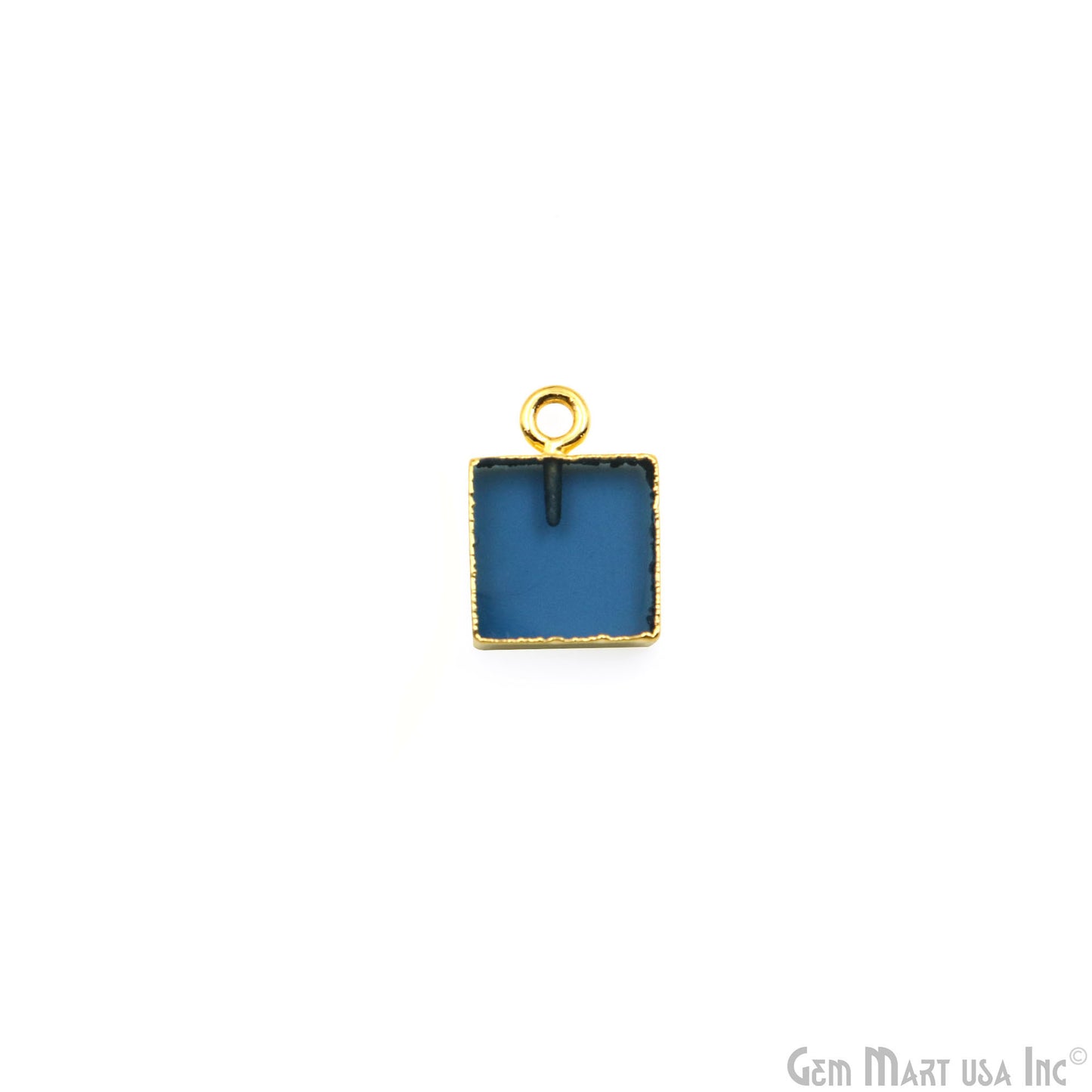 Square 10mm Single Bail Gold Electroplated Gemstone Connector