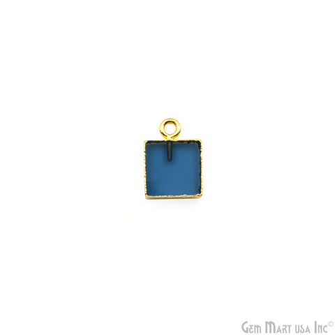 Square 10mm Single Bail Gold Electroplated Gemstone Connector