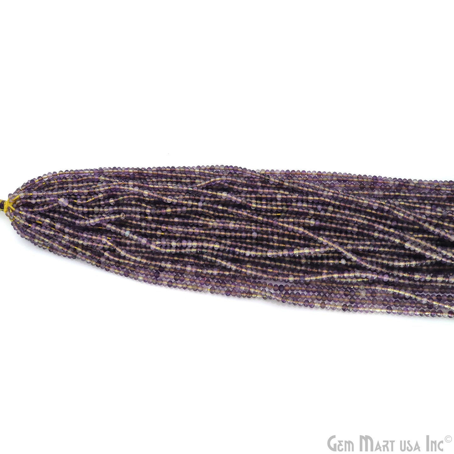 Ametrine Rondelle Beads, 12.5 Inch Gemstone Strands, Drilled Strung Nugget Beads, Faceted Round, 3-4mm