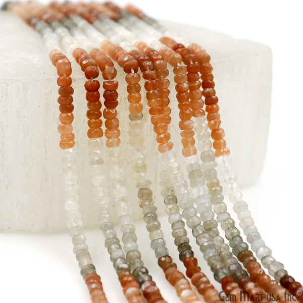 Multi Moonstone Rondelle Beads,...