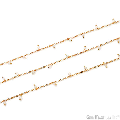 Crystal Faceted Beads 3-4mm Gold Plated Cluster Dangle Chain