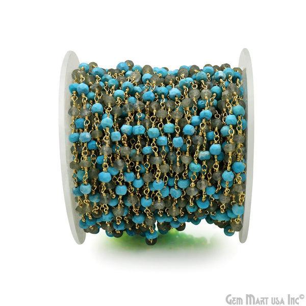 Turquoise & Labradorite 3-3.5mm...