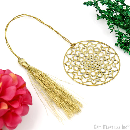 Metal Round Dream Catcher Bookmark With Tassel. Gold Bookmark, Reader Gift, Handmade Bookmark, Page Marker, Aesthetic Gift. 53mm