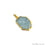 Aquamarine Free Form shape 36x24mm Gold Electroplated Gemstone Single Bail Pendant