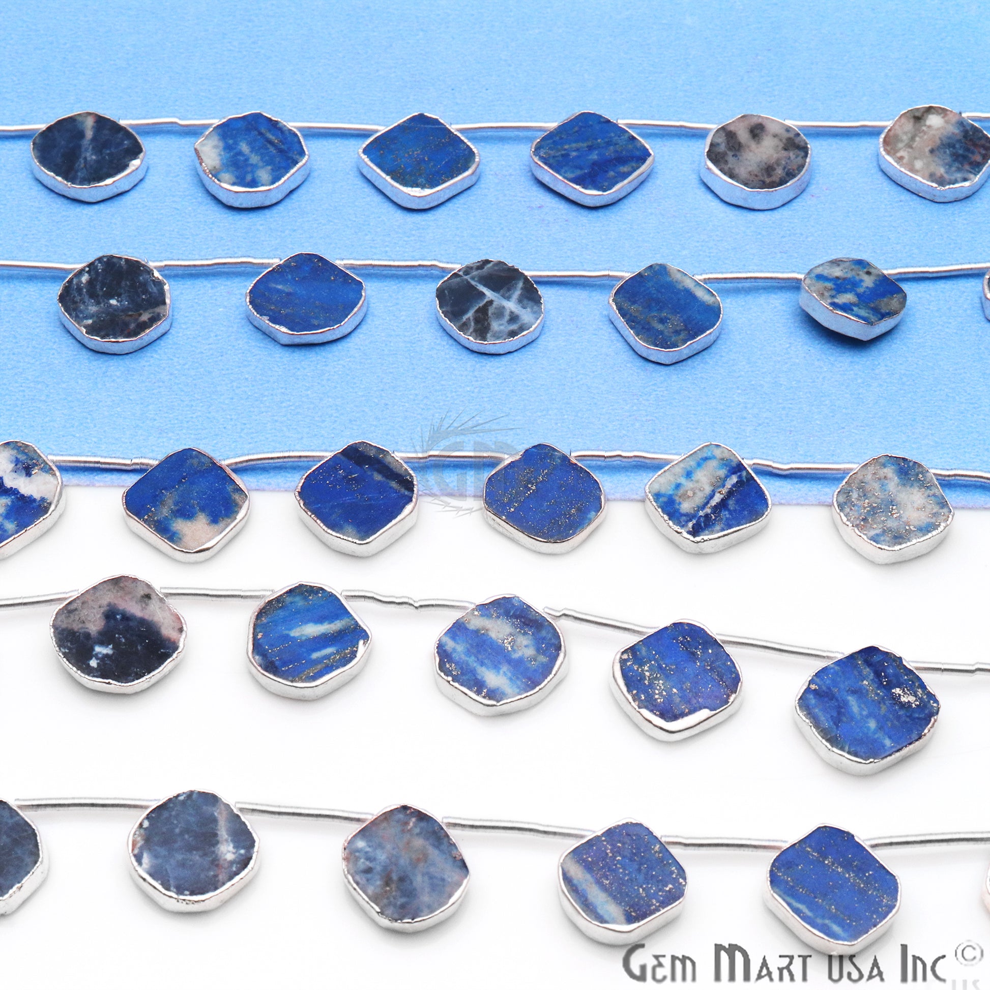 Lapis Free Form 15x18mm Crafting Beads Gemstone Strands 9INCH - GemMartUSA