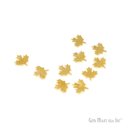 Maple Leaf Charm Laser Finding Gold Plated 15x14.8mm Charm For Bracelets & Pendants