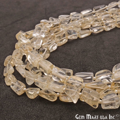 Light Citrine Free Form 9x7mm Tumble Beads Gemstone Strands - GemMartUSA