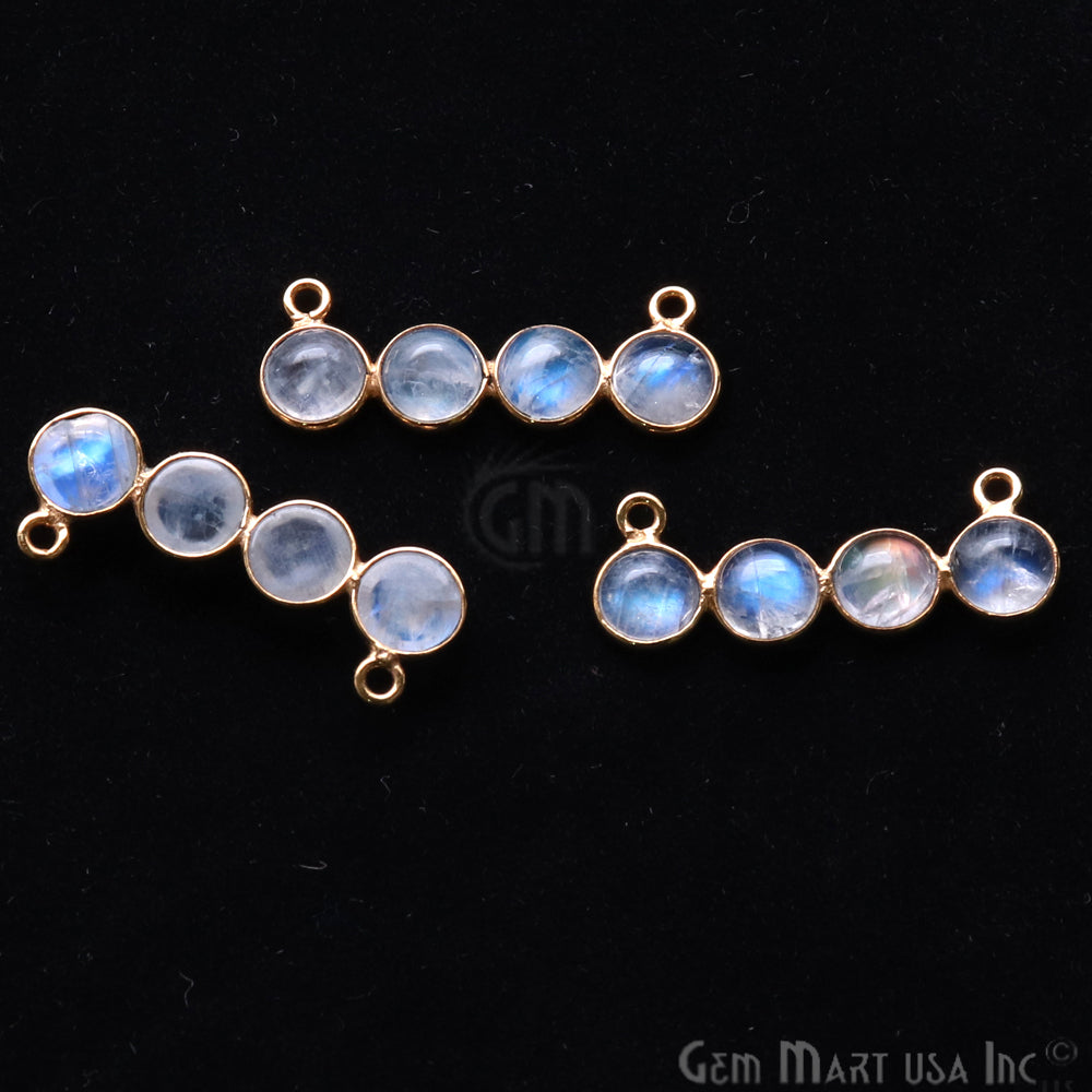 DIY Rainbow Moonstone 28x10mm Double Bail Chandelier Finding Component (Pick Your Metal) - GemMartUSA