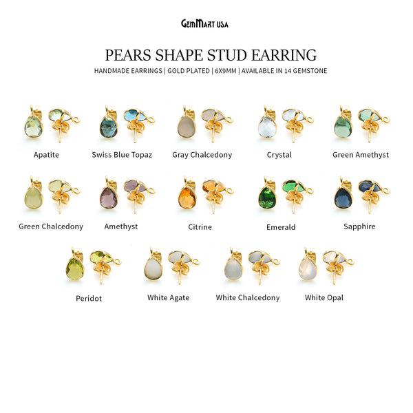 DIY Pears 6x9mm Gold...