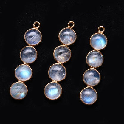 DIY Rainbow Moonstone Gold Plated 35X8mm Line Shape Chandelier Finding Component - GemMartUSA