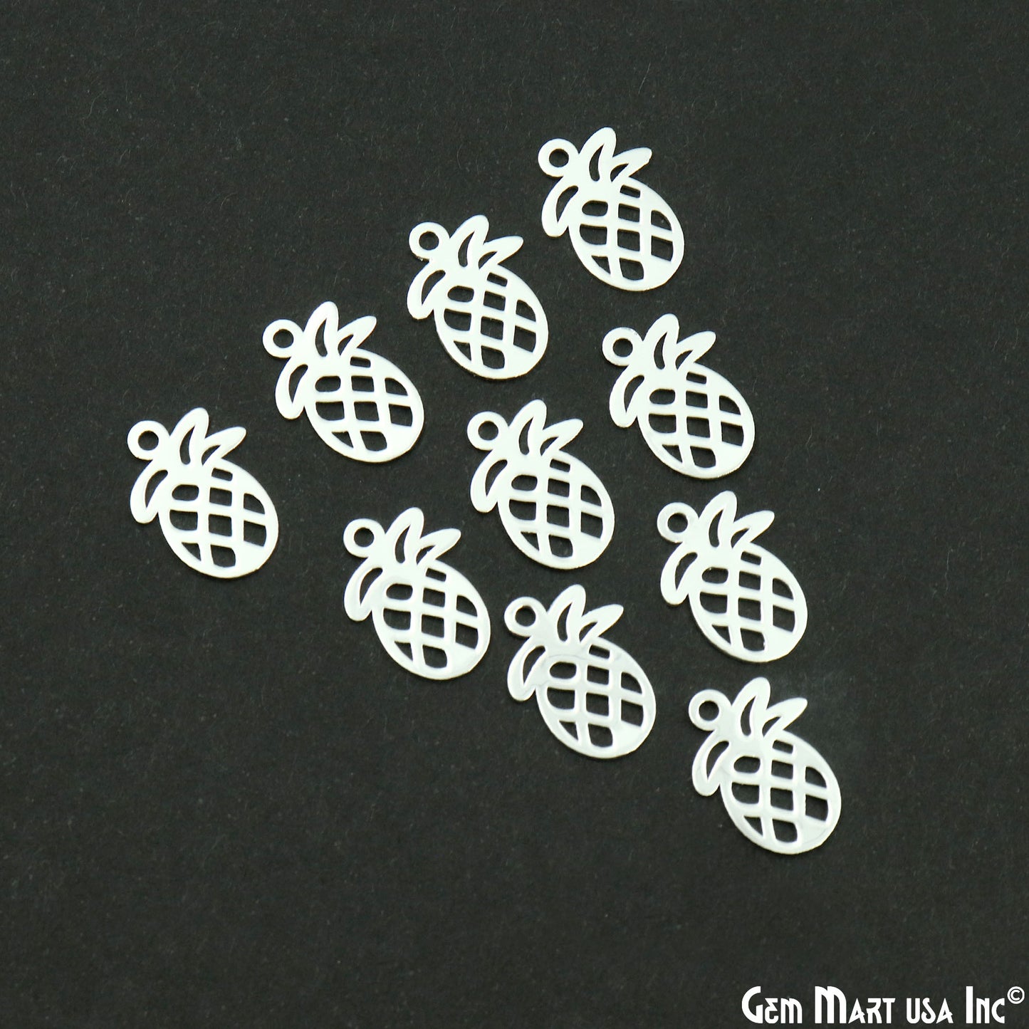 Pineapple Shape Metal 20x14.5mm Filigree Finding Charm Connector