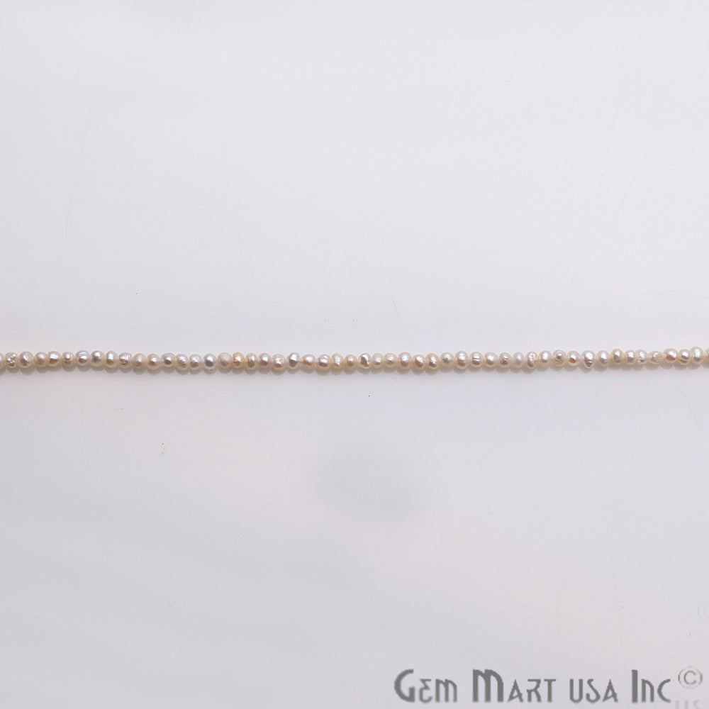 Pearl Round Beads 3-4mm Gemstone Rondelle Beads - GemMartUSA