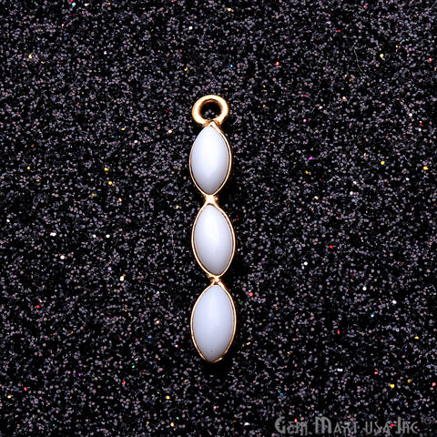 DIY White Agate 23x4mm Gold Plated Chandelier Finding Component - GemMartUSA