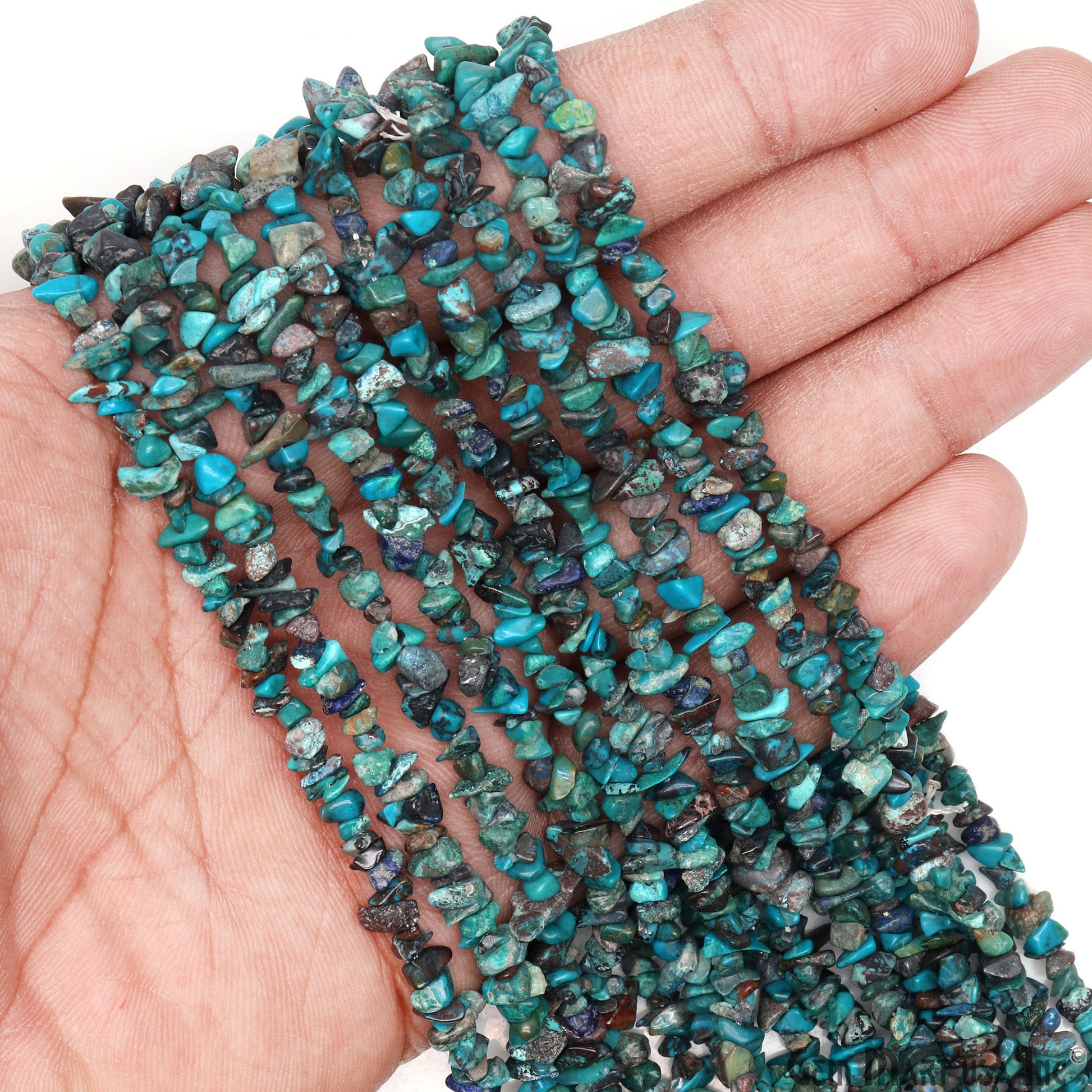 Single Strand Natural Chrysocolla Gemstone Chip beads, 34 Inch Full Strand (762209927215)