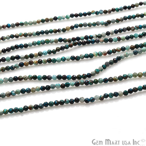 Chrysocolla Faceted Gemstones Rondelle Beads, Jewelry Making Supply Strand Beads - GemMartUSA