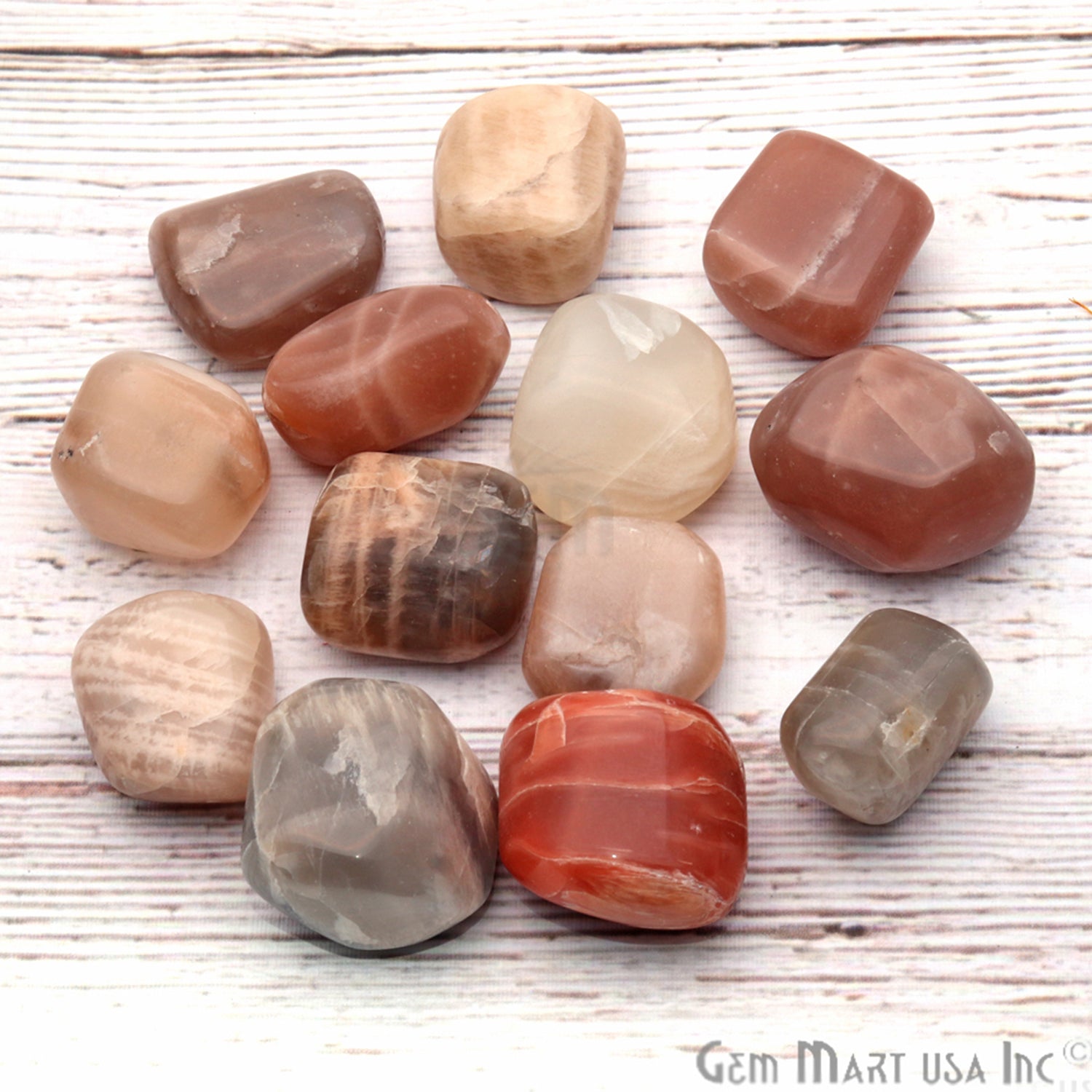 3.53oz Lot Multi Stone Tumbled, Reiki Healing, Beach Stone, Wiccan Stone - GemMartUSA