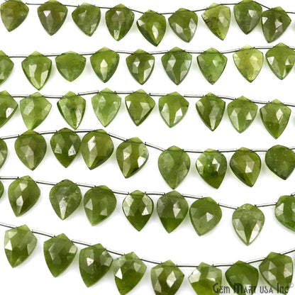 Peridot Kite Beads, 6 Inch Gemstone Strands, Drilled Strung Briolette Beads, Kite Shape, 16x12mm