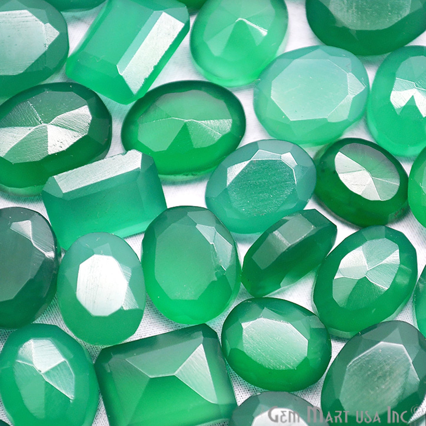 50 Carat Green Onyx Mix Shape Wholesale Loose Gemstones - GemMartUSA