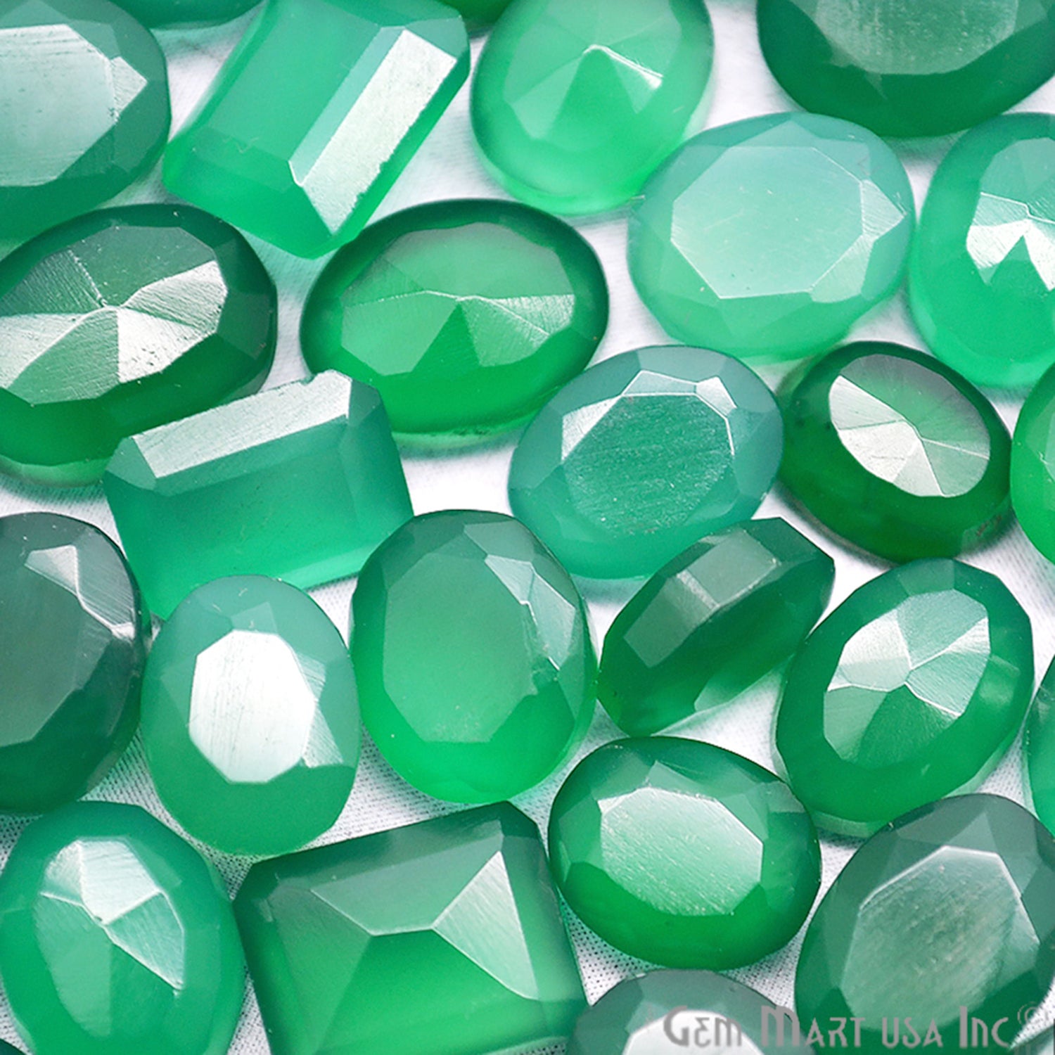 50 Carat Green Onyx Mix Shape Wholesale Loose Gemstones - GemMartUSA