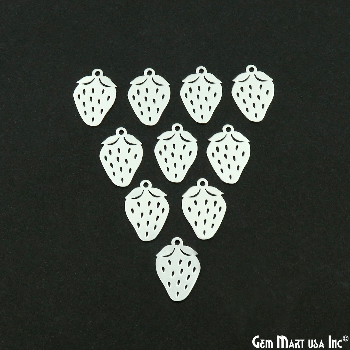 Strawberry Shape Metal 20x14.5mm Filigree Finding Charm Connector