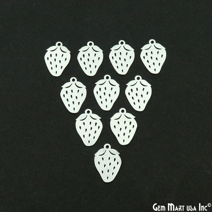 Strawberry Shape Metal 20x14.5mm Filigree Finding Charm Connector