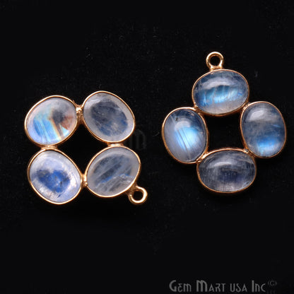 DIY Rainbow Moonstone 24x21mm Single Bail Chandelier Finding Component (Pick Your Metal) - GemMartUSA