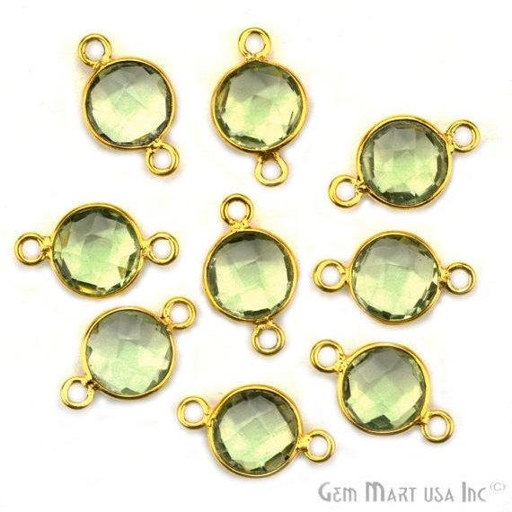 Round 8mm Gold Plated Double Bail Gemstone Connectors (Pick Your Lot Size) - GemMartUSA