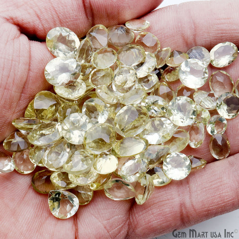 100ct Lemon Topaz Oval, Pear, Round Shape Mix Size Faceted Loose Gemstone