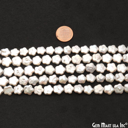 Pearl Rough Beads, 16 Inch Gemstone Strands, Drilled Strung Briolette Beads, Free Form, 10mm