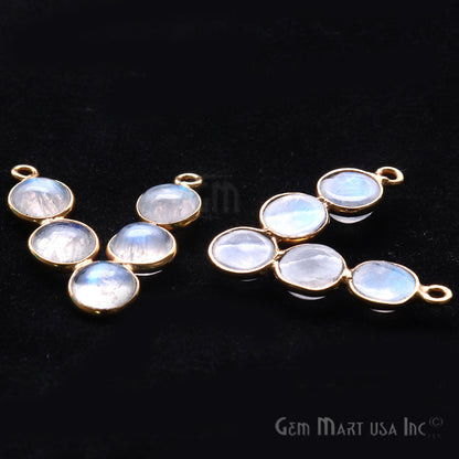 DIY Rainbow Moonstone 22x19mm Double Bail Chandelier Finding Component (Pick Your Metal) - GemMartUSA