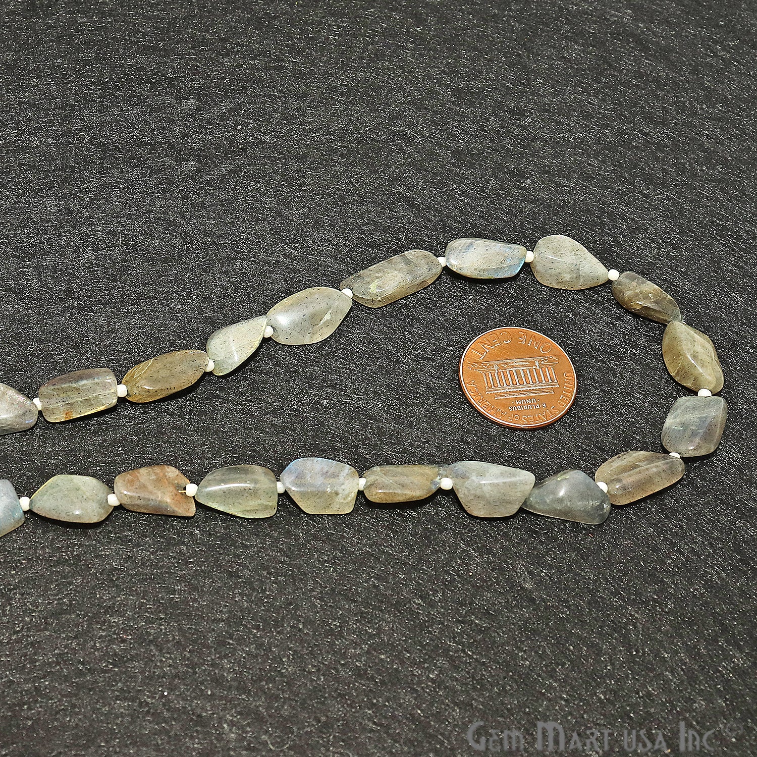 Labradorite Free Form 13x9mm Tumble Beads Gemstone Strands - GemMartUSA