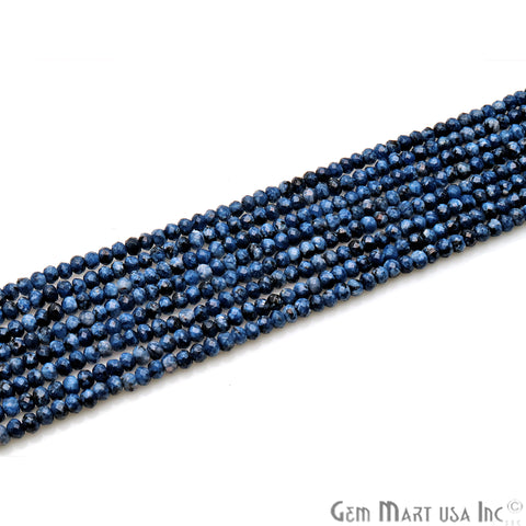 Sodalite Jade 3-4mm Faceted Rondelle Beads Strands 14Inch - GemMartUSA