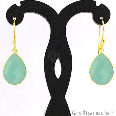 Gold Plated Pears 37x14mm Gemstone Dangle Hook Earring Choose Your Style (90082-1) - GemMartUSA