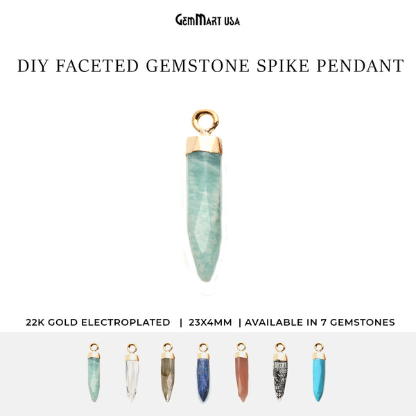 Gemstone Pencil 23x4mm Gold...