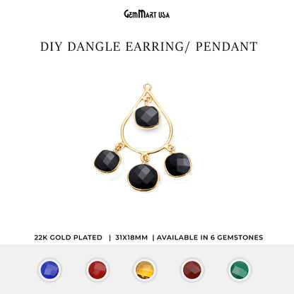 DIY Dangle 31x18mm Pear Gemstone Earring Connector