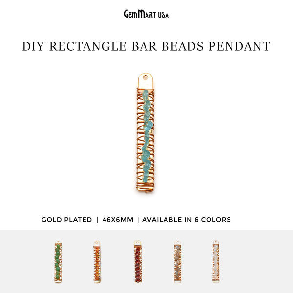 Gemstone Beads Rectangle 46x6...