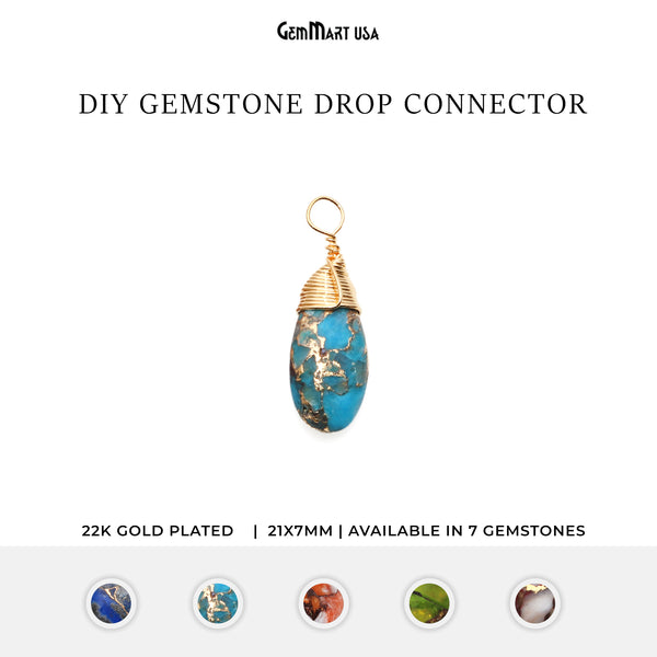Gold Wire Wrapped 21x7mm...