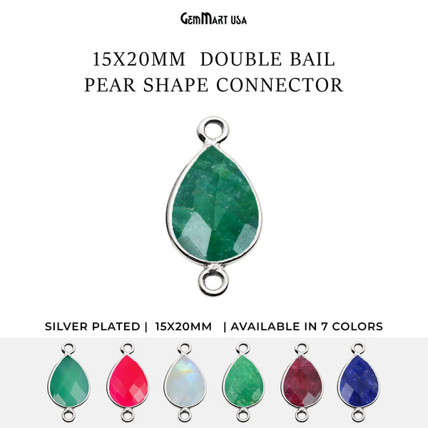 Pear 15x20mm Silver Bezel...