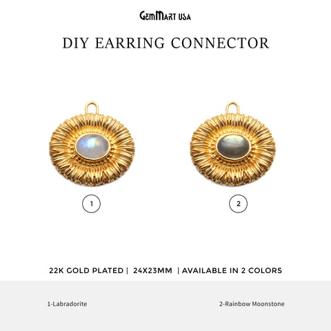 DIY Gemstone Gold Plated Chandelier Finding Connector - 1pc
